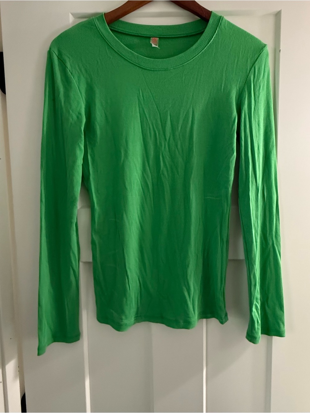 Mono B Bright Green Long Sleeve Crewneck Tee